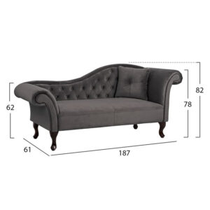 ΑΝΑΚΛΙΝΔΡΟ T.CHESTERFIELD ΓΚΡΙ ΒΕΛΟΥΔΟ NIOVI HM3007.10 ΑΡ.ΜΠΡΑΤΣO 189x61x84Yεκ.