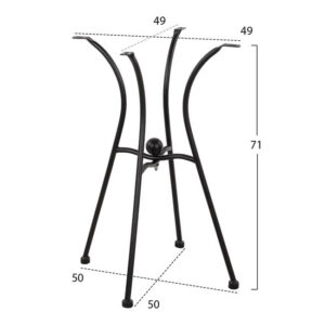 ΒΑΣΗ ΜΕΤΑΛΛΙΚΗ HM466 4NYXH ΣΕ ΜΑΥΡΟ ΧΡΩΜΑ 50×50 cm.