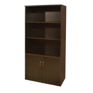 Professional office bookcase HM2014.02 wenge color with 2 doors 80Χ40Χ180