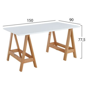 ΓΡΑΦΕΙΟ ΚΑΒΑΛΕΤΟ 90×150 ΛΕΥΚΟ HM2060