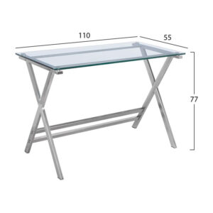 ΓΡΑΦΕΙΟ-ΚΟΝΣΟΛΑ ΓΥΑΛΙΝΗ YALE ΜΕ INOX ΠΟΔΙΑ 110X55X76Υεκ.HM8271