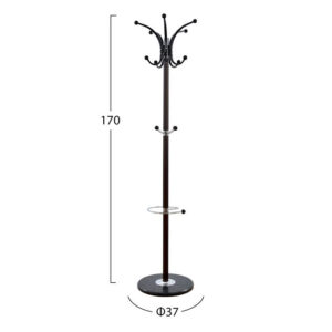 Hat/Coat Stand Metallic HM0038.05 rotating walnut with marble ”37×170 cm