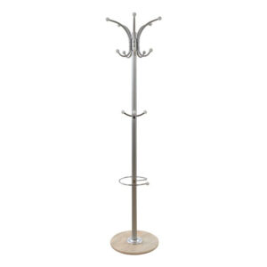 Hat/Coat Stand Metallic HM0038.40 rotating silver with marble ”37x170cm