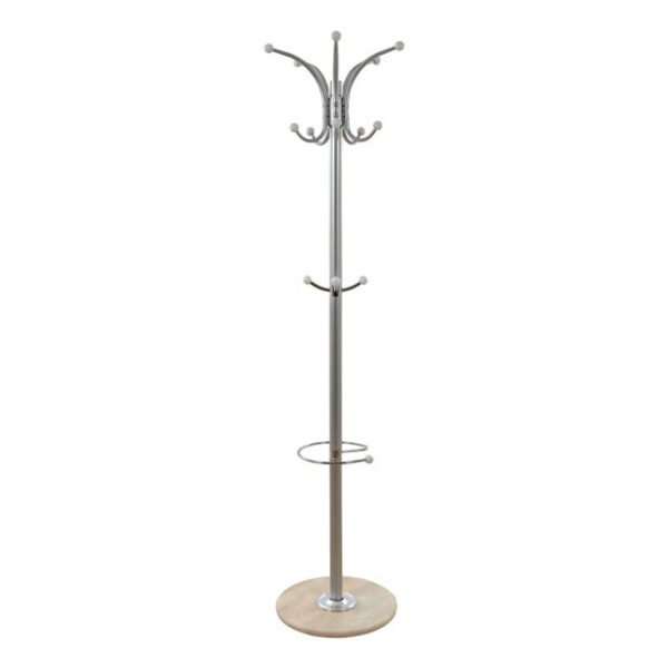 Hat/Coat Stand Metallic HM0038.40 rotating silver with marble ”37x170cm
