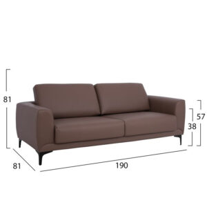 ΚΑΝΑΠΕΣ 3ΘΕΣΙΟΣ KENZIE HM3121.33 ΜΕ ΚΑΦΕ ΤΑΜΠΑ PU 190x81x81 εκ.