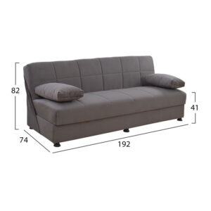 ΚΑΝΑΠΕΣ ΚΡΕΒΑΤΙ 3ΘΕΣΙΟΣ EGE 1206 ΓΚΡΙ HM3067.03 192x74x82 εκ.