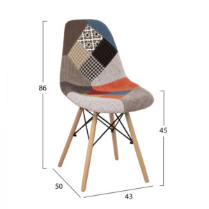 ΚΑΡΕΚΛΑ COSY HM8068 ΜΕ ΞΥΛΙΝΑ ΠΟΔΙΑ ΚΑΙ ΚΑΘΙΣΜΑ PATCWORK 43x50x86 εκ.
