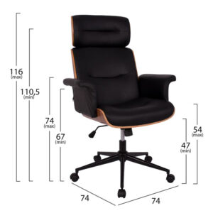 ΚΑΡΕΚΛΑ ΓΡΑΦΕΙΟΥ ΔΙΕΥΘΥΝΤΙΚΗ SUPERIOR PRO HM1108.02 SONAMA-ΛΕΥΚΟ PU 74x74x116Yεκ.