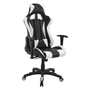 ΚΑΡΕΚΛΑ ΓΡΑΦΕΙΟΥ GAMING HM1062.04 SPEED ΜΑΥΡΟ ΛΕΥΚΟ PU 68,5×71,5×133,5 cm