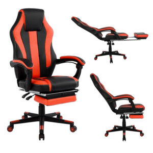 ΚΑΡΕΚΛΑ ΓΡΑΦΕΙΟΥ GAMING HM1064.01 SPEED ΜΑΥΡΟ ΚΟΚΚΙΝΟ & ΥΠΟΠΟΔΙΟ 72×76,5×123,5 cm