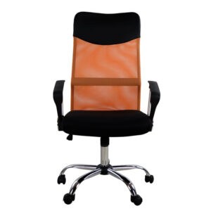 Office chair HM1000.02 Black Orange Mesh chromed leg 61x58x118