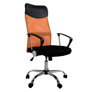 Office chair HM1000.02 Black Orange Mesh chromed leg 61x58x118