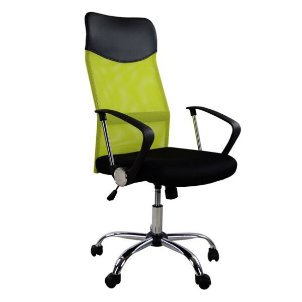 Office chair HM1000.03 Black Green Mesh chromed leg 61x58x118