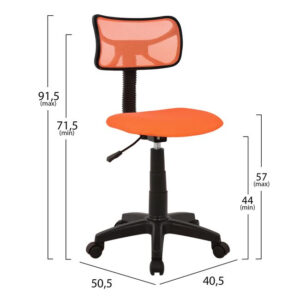 Office chair HM1026.02 orange with mesh fabric 40,5×50,5×91,5 cm.