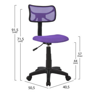 Office chair HM1026.04 purple with mesh fabric 40,5×50,5×91,5 cm.