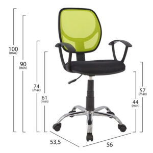 ΚΑΡΕΚΛΑ ΓΡΑΦΕΙΟΥ SHANTE HM1082.03 ΛΑΧΑΝΙ 56×53,5×100 cm