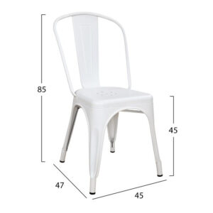 ΚΑΡΕΚΛΑ ΜΕΤΑΛΛΙΚΗ HM0018.21 MELITA ΣΕ MILK WHITE 45x47x85Υ εκ.
