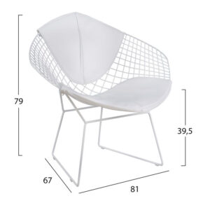 ΚΑΡΕΚΛΑ ΠΟΛΥΘΡΟΝΑ CLOE HM8045.02 ΛΕΥΚΗ ΜΕ ΛΕΥΚΟ PU 81x67x79 εκ.