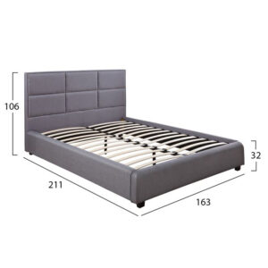 ΚΡΕΒΑΤΙ BRILEY 150×200 εκ. ΜΕ ΥΦΑΣΜΑ DARK GREY HM555.05