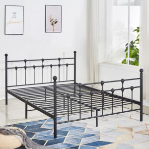ΚΡΕΒΑΤΙ ΜΕΤΑΛΛΙΚΟ JACINDA 150×200 εκ. ΜΑΥΡΟ ΧΡΩΜΑ HM575.01