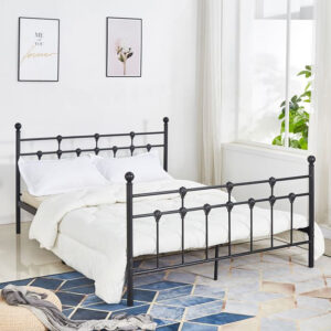 ΚΡΕΒΑΤΙ ΜΕΤΑΛΛΙΚΟ JACINDA 150×200 εκ. ΜΑΥΡΟ ΧΡΩΜΑ HM575.01