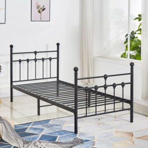 ΚΡΕΒΑΤΙ ΜΕΤΑΛΛΙΚΟ JACINDA 90×190 εκ. ΜΑΥΡΟ ΧΡΩΜΑ HM574.01