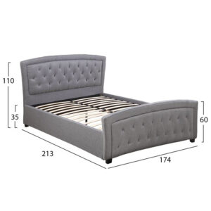 ΚΡΕΒΑΤΙ ODELIA ΜΕ ΥΦΑΣΜΑ DARK GREY HM550.05 150×200 εκ.