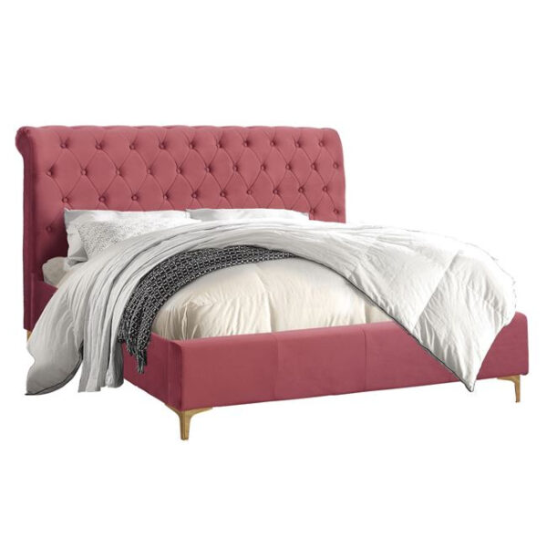 ΚΡΕΒΑΤΙ ABBY HM365.05 ΔΙΠΛΟ 150×200 εκ. ΜΕ ΥΦΑΣΜΑ ΒΕΛΟΥΔΟ ΣΑΠΙΟ ΜΗΛΟ 160Χ219Χ94Υεκ.