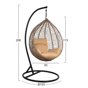 ΚΡΕΜΑΣΤΗ ΠΟΛΥΘΡΟΝΑ ΦΩΛΙΑ JUNE ΓΚΡΙ 115×93εκ HM5540.02 ΜΕ ΜΑΞΙΛΑΡΙ