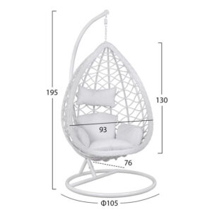 ΚΡΕΜΑΣΤΗ ΠΟΛΥΘΡΟΝΑ ΦΩΛΙΑ CATALINA HM5677.02 ΜΕ ΛΕΥΚΟ WICKER & ΜΑΞΙΛΑΡΙΑ Φ105Χ195Υ εκ.