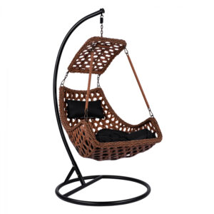 ΚΡΕΜΑΣΤΗ ΠΟΛΥΘΡΟΝΑ ΦΩΛΙΑ FINLEY HM5678 ΜΕ ΚΑΦΕ WICKER & ΜΑΥΡΑ ΜΑΞΙΛΑΡΙΑ Φ105Χ195Υ εκ.
