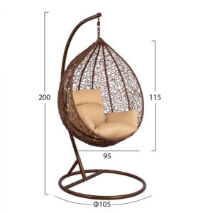 ΚΡΕΜΑΣΤΗ ΠΟΛΥΘΡΟΝΑ ΦΩΛΙΑ JUNE ΚΑΦΕ 115×93εκ. HM5540.01 ΜΕ ΜΑΞΙΛΑΡΙ