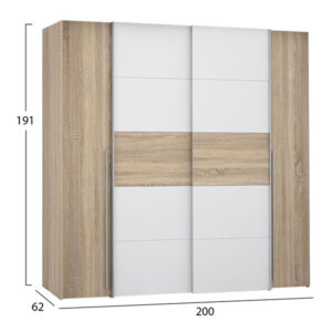 ΝΤΟΥΛΑΠΑ 4ΦΥΛΛΗ (2 ΣΥΡΟΜΕΝΑ-2 ΣΤΑΘΕΡΑ) LOIS HM2369.01 ARTISAN OAK-ΓΚΡΙ 271Χ62Χ210εκ.