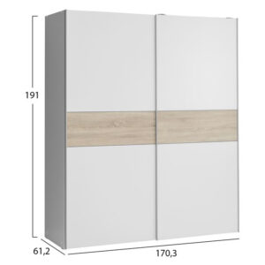 ΝΤΟΥΛΑΠΑ ΣΥΡΟΜΕΝΗ 2ΦΥΛΛΗ DORETE HM2364.02 ΛΕΥΚΟ SONAMA 170,3Χ61,2Χ191Υ εκ.