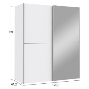ΝΤΟΥΛΑΠΑ ΣΥΡΟΜΕΝΗ 2ΦΥΛΛΗ ELLINOR HM2365.04 ΜΕ ΚΑΘΡΕΠΤΗ ΛΕΥΚΗ 170,3Χ61,2Χ191Υ εκ.