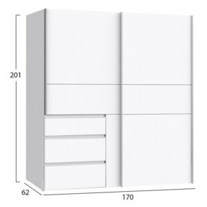 ΝΤΟΥΛΑΠΑ ΣΥΡΟΜΕΝΗ 2ΦΥΛΛΗ ΜΕ 3 ΣΥΡΤΑΡΙΑ MARGOT HM2367.04 ΛΕΥΚΗ 170Χ62Χ201Υ εκ.