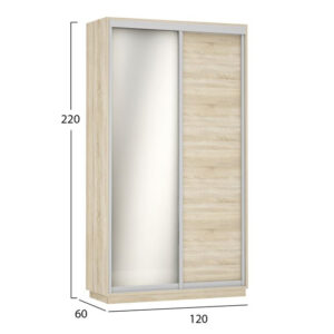 ΝΤΟΥΛΑΠΑ ΣΥΡΟΜΕΝΗ 2ΦΥΛΛΗ ΜΕ ΚΑΘΡΕΠΤΗ AMELIA HM2304.02 WENGE 160X60X220εκ.