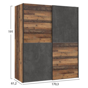 ΝΤΟΥΛΑΠΑ ΣΥΡΟΜΕΝΗ 2ΦΥΛΛΗ MEGAN HM2366.03 ΓΚΡΙ CEMENT-ΚΑΦΕ PALET 170,3Χ61,2Χ191Υ εκ.