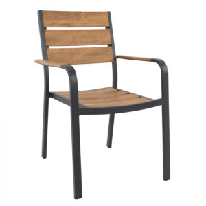 ΠΟΛΥΘΡΟΝΑ ΑΛΟΥΜΙΝΙΟΥ SAGA ΑΝΘΡΑΚΙ ΜΕ POLYWOOD HM5127.02 55x56x85Υεκ.