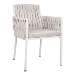 ΠΟΛΥΘΡΟΝΑ ΑΛΟΥΜΙΝΙΟΥ MARTIN ΛΕΥΚΗ ΜΕ RATTAN HM5564.01 55x59x83 Υεκ.