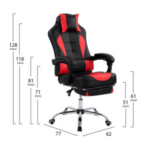 ΠΟΛΥΘΡΟΝΑ GAMING HM1055.01 SYNCHRO ΜΑΥΡΟ & ΚΟΚΚΙΝΟ PU 62x77x128 εκ.