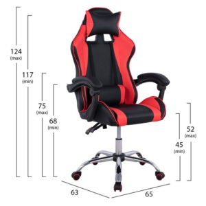 ΠΟΛΥΘΡΟΝΑ GAMING MAISIE HM1145.01 ΜΑΥΡΗ-KOKKINH 65Χ63Χ124 ΕΚ