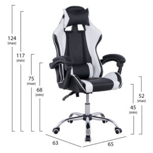 ΠΟΛΥΘΡΟΝΑ GAMING MAISIE HM1145.04 ΜΑΥΡΗ-ΛΕΥΚΟ 65Χ63Χ124 ΕΚ