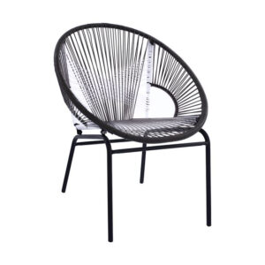 ΠΟΛΥΘΡΟΝΑ ΜΕΤΑΛΛΙΚΗ HM5498 ΜΕ WICKER ΣΕ ΛΕΥΚΟ & ΓΚΡΙ 67,5×66,5×83 cm
