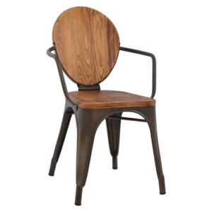 ΠΟΛΥΘΡΟΝΑ ΜΕΤΑΛΛΙΚΗ HM8053.04 MELITA ΣΕ RUSTY ΧΡΩΜΑ ΚΑΙ ΞΥΛΟ 50x50x82 cm
