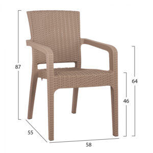 ΠΟΛΥΘΡΟΝΑ ΠΟΛΥΠΡΟΠΥΛΕΝΙΟΥ RATTAN HM5590.02 ΧΡΩΜΑ ΚΑΠΟΥΤΣΙΝΟ 58x55x87 cm.