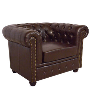 Armchair T.Chesterfield HM3011.01 Faux Leather Dark Brown 110x90x73cm