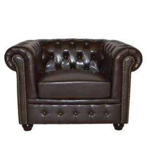 Armchair T.Chesterfield HM3011.01 Faux Leather Dark Brown 110x90x73cm
