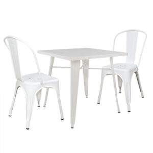 set tmch trapezi milk white mat karekle