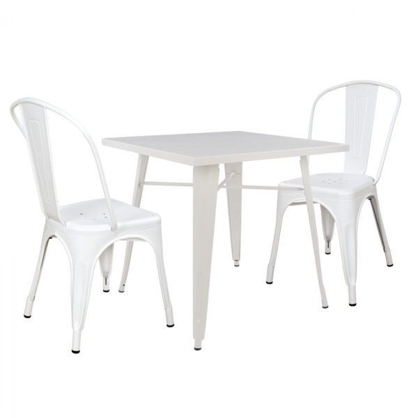 set tmch trapezi milk white mat karekle